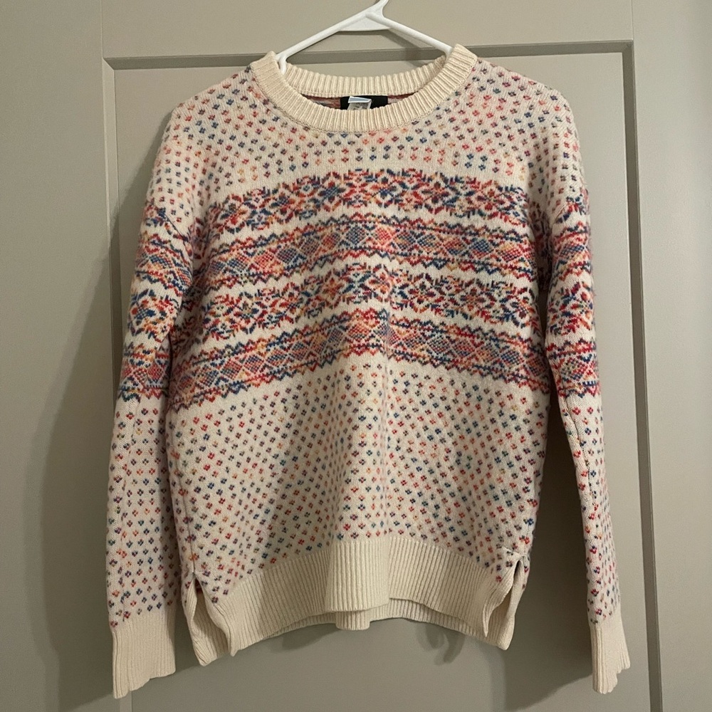 Jcrew fair isle wool sweater size XS
